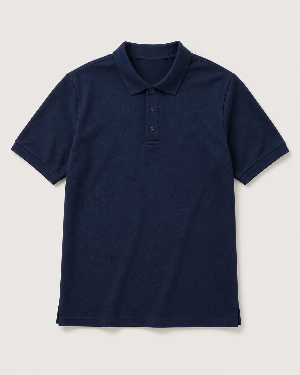 Plain polo t-shirt, pique knit (blank)